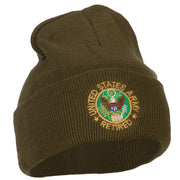 US Army Retired Circle Embroidered Long Knitted Beanie