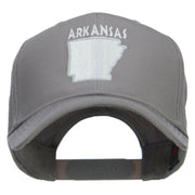 Arkansas State Map Embroidered Cap