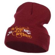 Spirit of Christmas Embroidered Long Beanie