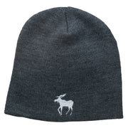 American Moose Embroidered Short Beanie