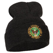 US Army Retired Circle Embroidered Long Knitted Beanie