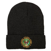 US Army Retired Circle Embroidered Long Knitted Beanie