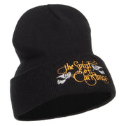 Spirit of Christmas Embroidered Long Beanie