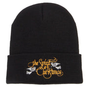 Spirit of Christmas Embroidered Long Beanie