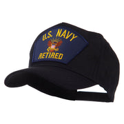 Retired Military Large Embroidered Patch Cap