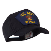 Retired Military Large Embroidered Patch Cap