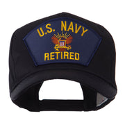 Retired Military Large Embroidered Patch Cap