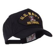 Retired Military Large Embroidered Patch Cap