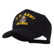 Retired Military Large Embroidered Patch Cap