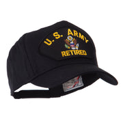 Retired Military Large Embroidered Patch Cap