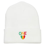 Rasta One Love Embroidered Long Beanie