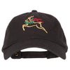 Reindeer Outline Embroidered Unstructured Washed Cap