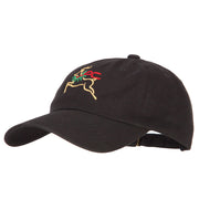 Reindeer Outline Embroidered Unstructured Washed Cap