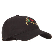 Reindeer Outline Embroidered Unstructured Washed Cap