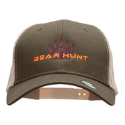 The Bear Hunt Embroidered 6 Panel High Profile Cotton Mesh Cap