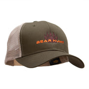 The Bear Hunt Embroidered 6 Panel High Profile Cotton Mesh Cap