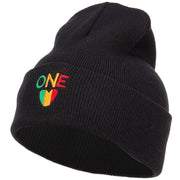 Rasta One Love Embroidered Long Beanie