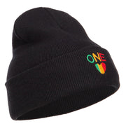 Rasta One Love Embroidered Long Beanie