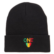 Rasta One Love Embroidered Long Beanie