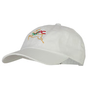 Reindeer Outline Embroidered Unstructured Washed Cap