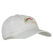 Reindeer Outline Embroidered Unstructured Washed Cap