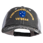 U.S. Army 23rd Infantry Division Embroidered Low Profile Special Cotton Mesh Cap - Black OSFM