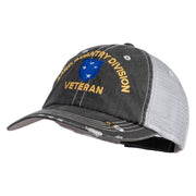 U.S. Army 23rd Infantry Division Embroidered Low Profile Special Cotton Mesh Cap - Black OSFM