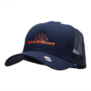 The Bear Hunt Embroidered 6 Panel High Profile Cotton Mesh Cap