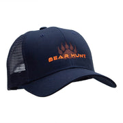 The Bear Hunt Embroidered 6 Panel High Profile Cotton Mesh Cap