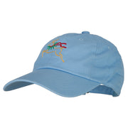 Reindeer Outline Embroidered Unstructured Washed Cap