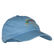 Reindeer Outline Embroidered Unstructured Washed Cap