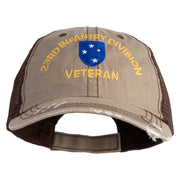U.S. Army 23rd Infantry Division Embroidered Low Profile Special Cotton Mesh Cap - Khaki OSFM