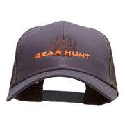 The Bear Hunt Embroidered 6 Panel High Profile Cotton Mesh Cap