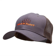 The Bear Hunt Embroidered 6 Panel High Profile Cotton Mesh Cap