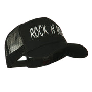 Rock and Roll Embroidered Mesh Cap