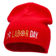 It's Labor Day Embroidered 8 Inch Knitted Short Beanie