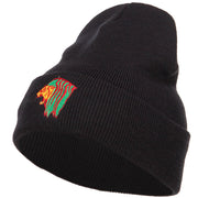 Rasta Lion Head Embroidered Long Beanie