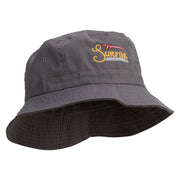 Surf Badge Embroidered Pigment Dyed Bucket Hat - Charcoal OSFM