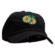 Sweet Orange Embroidered Unstructured Cotton Twill Washed Cap - Black OSFM