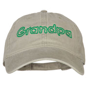 Grandpa Outline Embroidered Washed Cotton Twill Cap