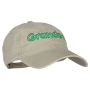 Grandpa Outline Embroidered Washed Cotton Twill Cap