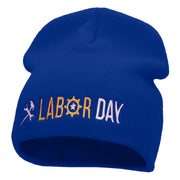 It's Labor Day Embroidered 8 Inch Knitted Short Beanie