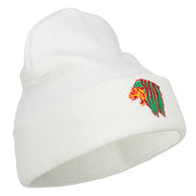 Rasta Lion Head Embroidered Long Beanie