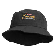 Surf Badge Embroidered Pigment Dyed Bucket Hat - Black OSFM