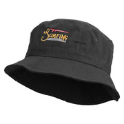 Surf Badge Embroidered Pigment Dyed Bucket Hat - Black OSFM