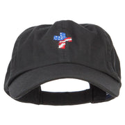 Cross Flag Embroidered Low Profile Dyed Cap