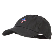 Cross Flag Embroidered Low Profile Dyed Cap