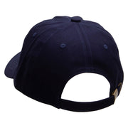 Sweet Orange Embroidered Unstructured Cotton Twill Washed Cap - Navy OSFM