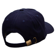 Sweet Orange Embroidered Unstructured Cotton Twill Washed Cap - Navy OSFM