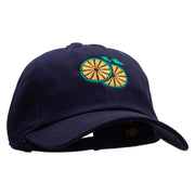 Sweet Orange Embroidered Unstructured Cotton Twill Washed Cap - Navy OSFM